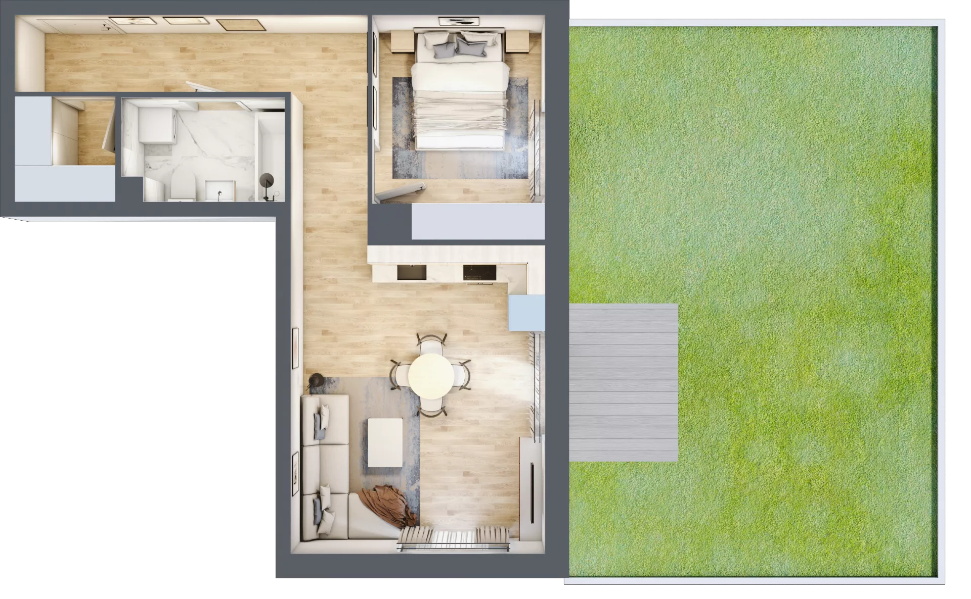 2 pokoje, mieszkanie 49,12 m², parter, oferta nr B9-K1-0-1, Żerniki Na Novo III, Wrocław, Żerniki, ul. Maxa Berga