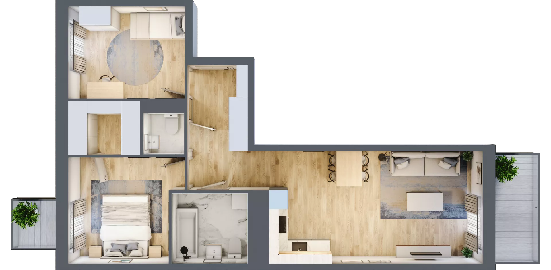 3 pokoje, mieszkanie 65,54 m², piętro 1, oferta nr B9-K4-1-1, Żerniki Na Novo III, Wrocław, Żerniki, ul. Maxa Berga