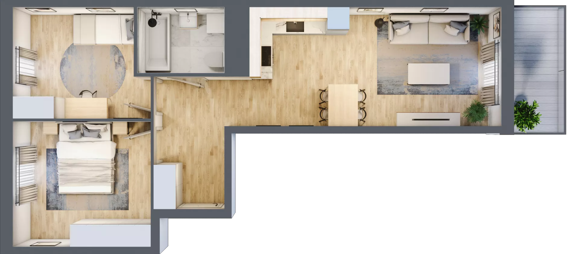 3 pokoje, mieszkanie 57,16 m², piętro 4, oferta nr B9-K4-4-4, Żerniki Na Novo III, Wrocław, Żerniki, ul. Maxa Berga