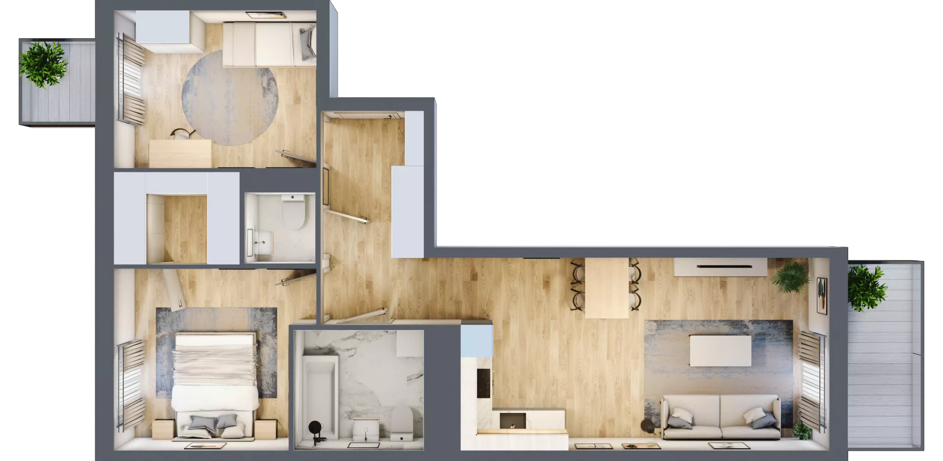 3 pokoje, mieszkanie 66,23 m², piętro 3, oferta nr B9-K4-3-1, Żerniki Na Novo III, Wrocław, Żerniki, ul. Maxa Berga