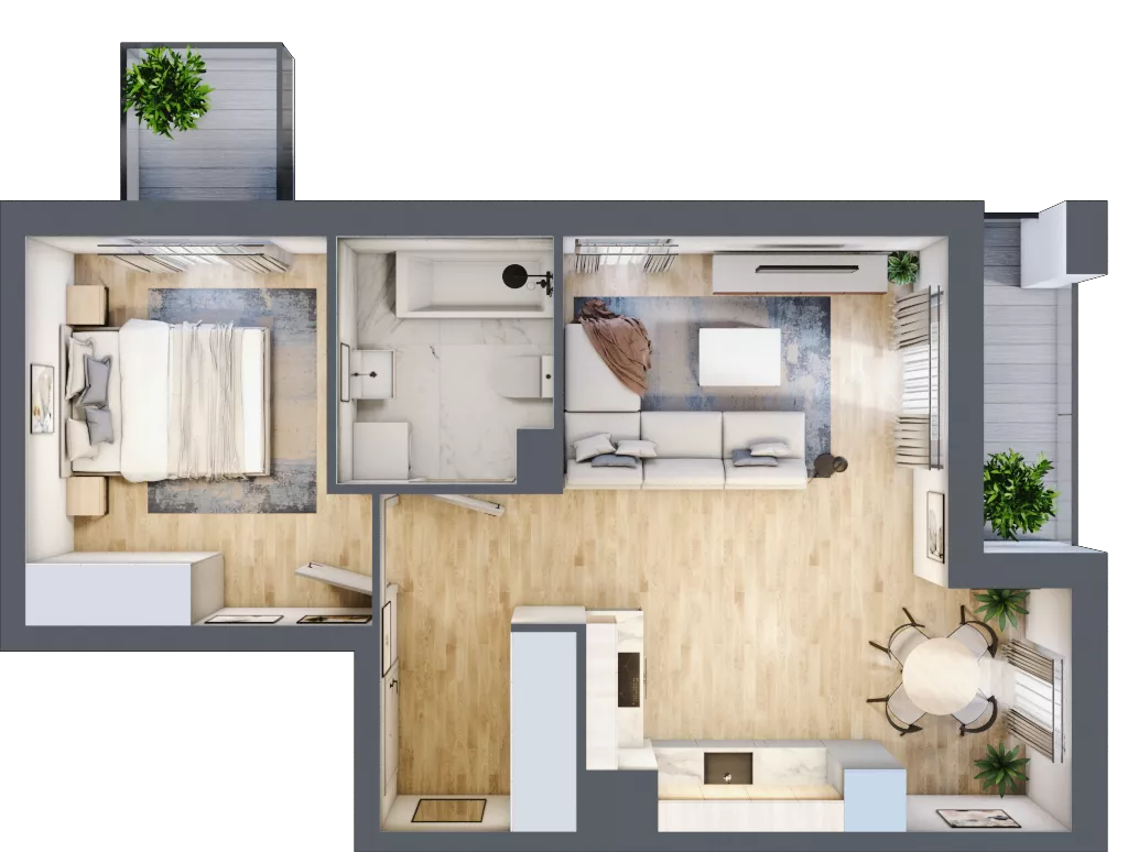2 pokoje, mieszkanie 45,33 m², piętro 3, oferta nr B9-K5-3-4, Żerniki Na Novo III, Wrocław, Żerniki, ul. Maxa Berga