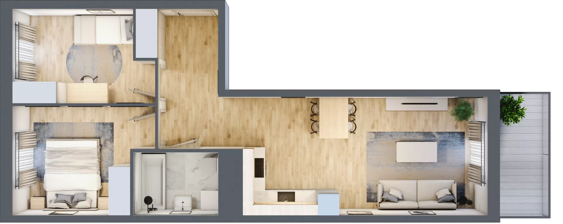 3 pokoje, mieszkanie 55,42 m², piętro 3, oferta nr B9-K5-3-1, Żerniki Na Novo III, Wrocław, Żerniki, ul. Maxa Berga