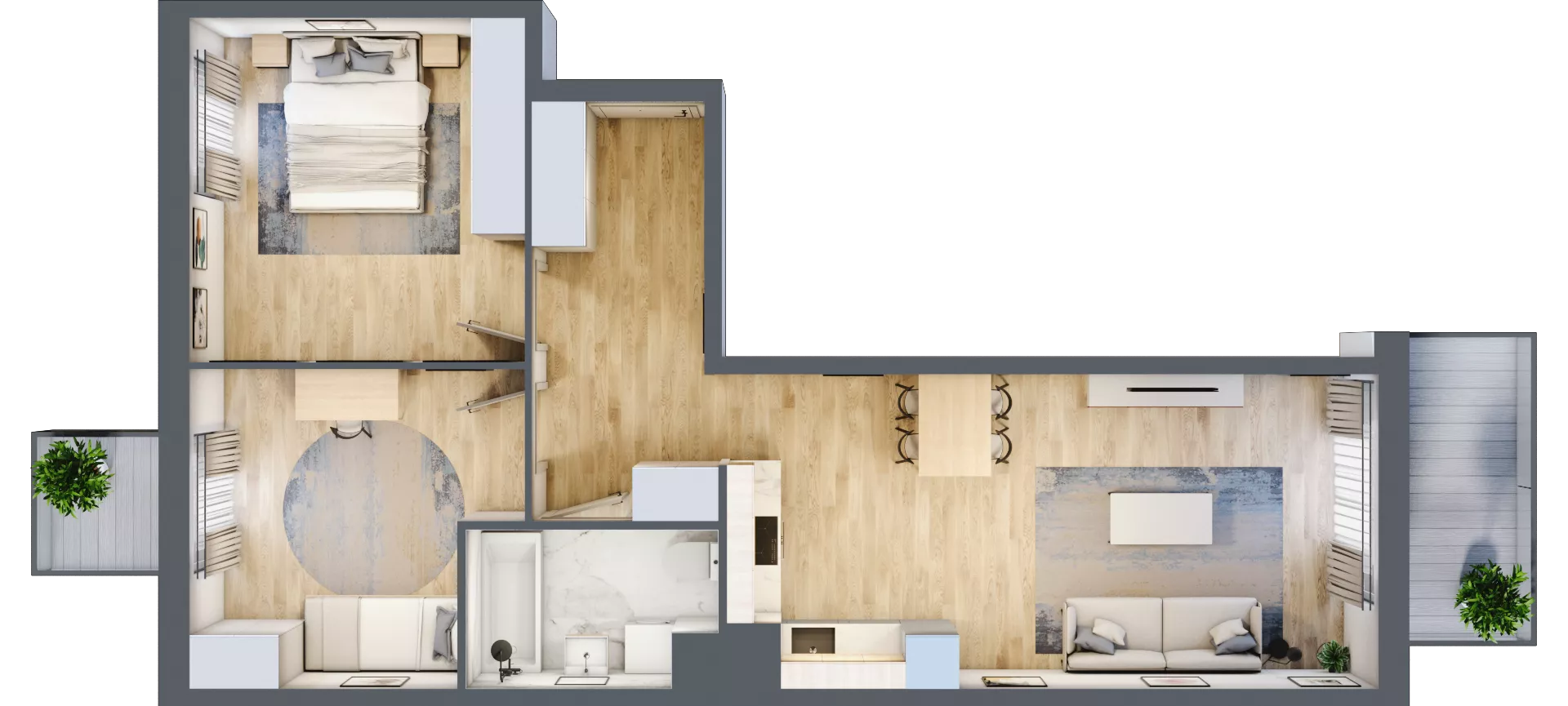 3 pokoje, mieszkanie 65,04 m², piętro 4, oferta nr B9-K3-4-1, Żerniki Na Novo III, Wrocław, Żerniki, ul. Maxa Berga
