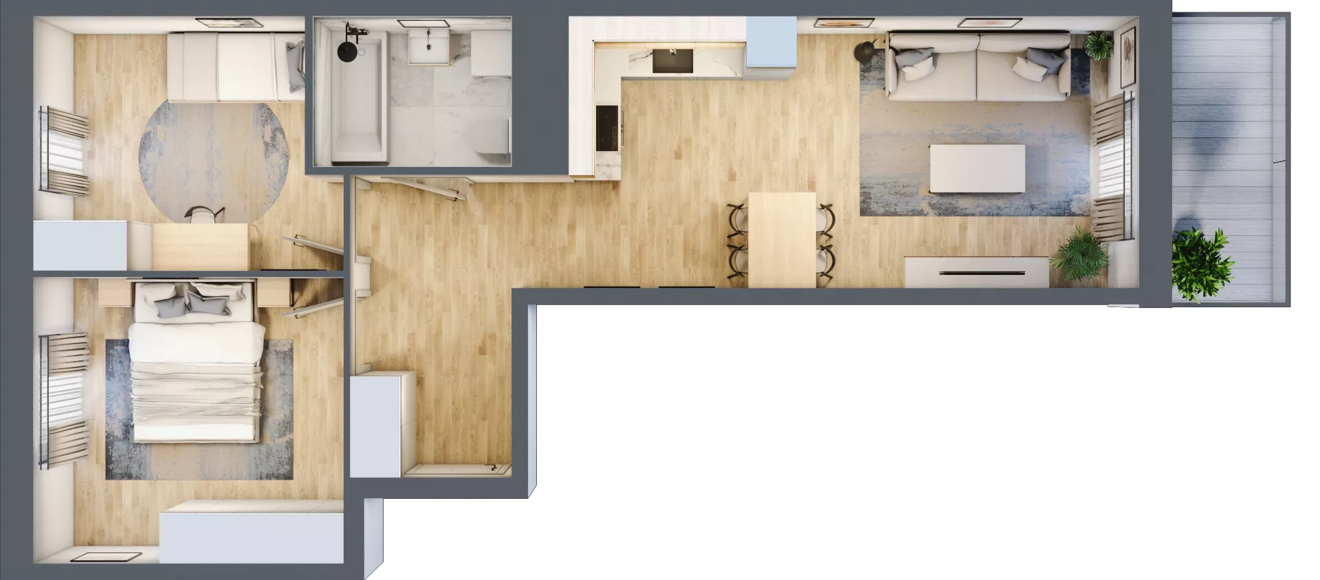 3 pokoje, mieszkanie 56,58 m², piętro 1, oferta nr B9-K4-1-4, Żerniki Na Novo III, Wrocław, Żerniki, ul. Maxa Berga