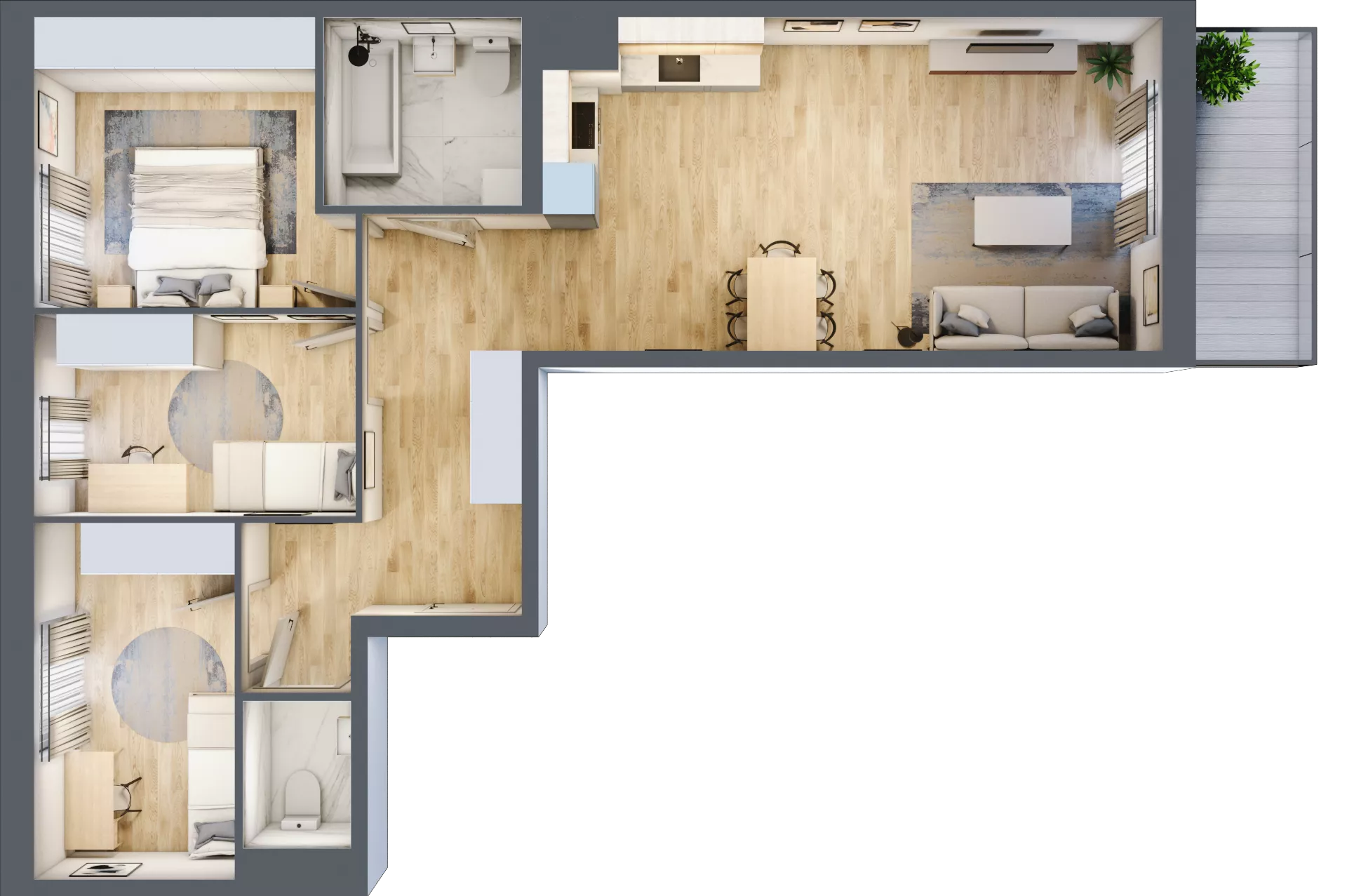 4 pokoje, mieszkanie 76,33 m², piętro 1, oferta nr B9-K3-1-4, Żerniki Na Novo III, Wrocław, Żerniki, ul. Maxa Berga