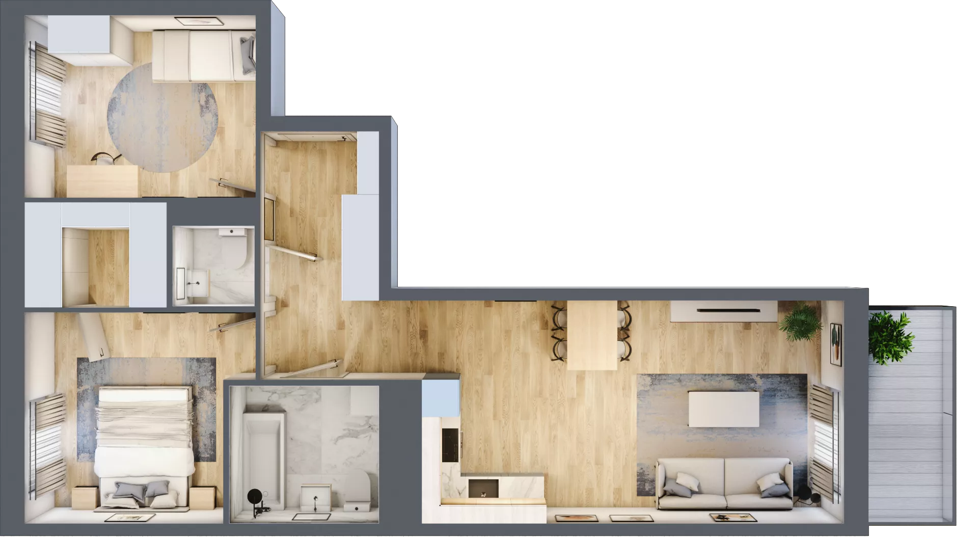 3 pokoje, mieszkanie 54,89 m², piętro 2, oferta nr B9-K5-2-1, Żerniki Na Novo III, Wrocław, Żerniki, ul. Maxa Berga