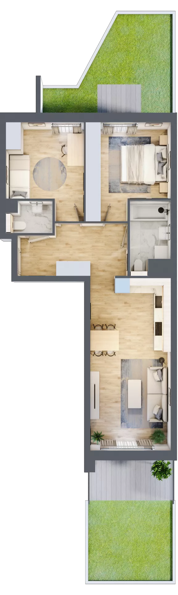 3 pokoje, mieszkanie 61,90 m², parter, oferta nr S1.B.0.4, ATAL Idea Swarzędz II, Swarzędz, ul. Tabaki
