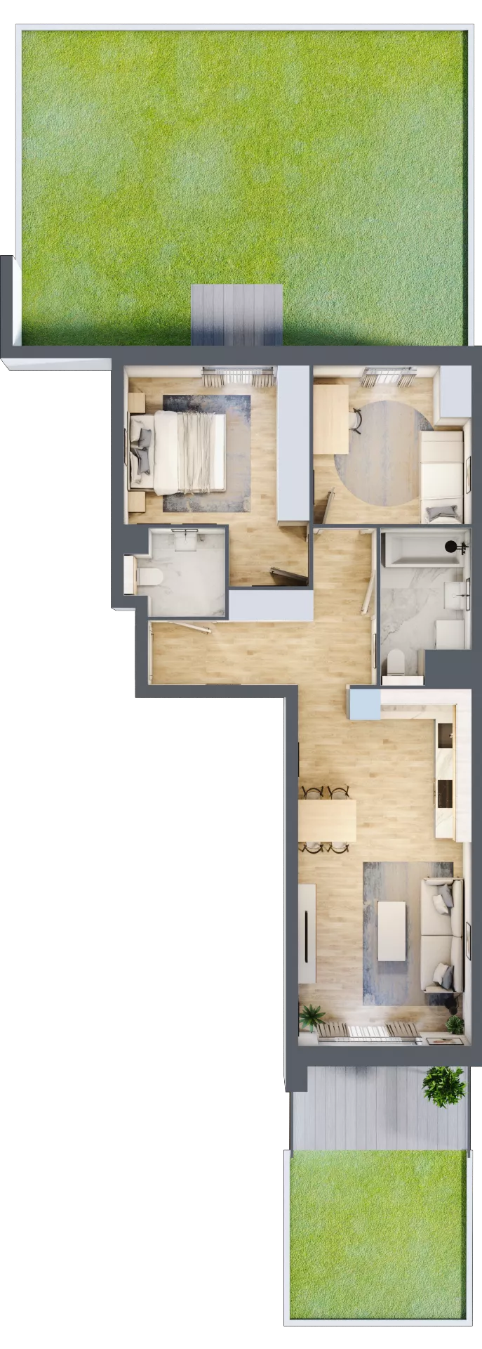 3 pokoje, mieszkanie 63,35 m², parter, oferta nr S1.C.0.4, ATAL Idea Swarzędz II, Swarzędz, ul. Tabaki