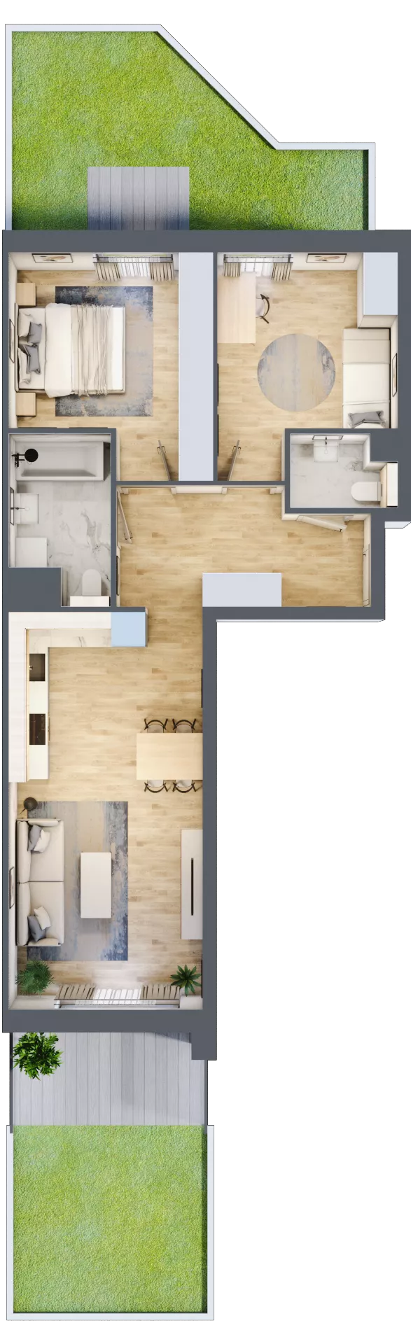 3 pokoje, mieszkanie 63,40 m², parter, oferta nr S1.D.0.4, ATAL Idea Swarzędz II, Swarzędz, ul. Tabaki