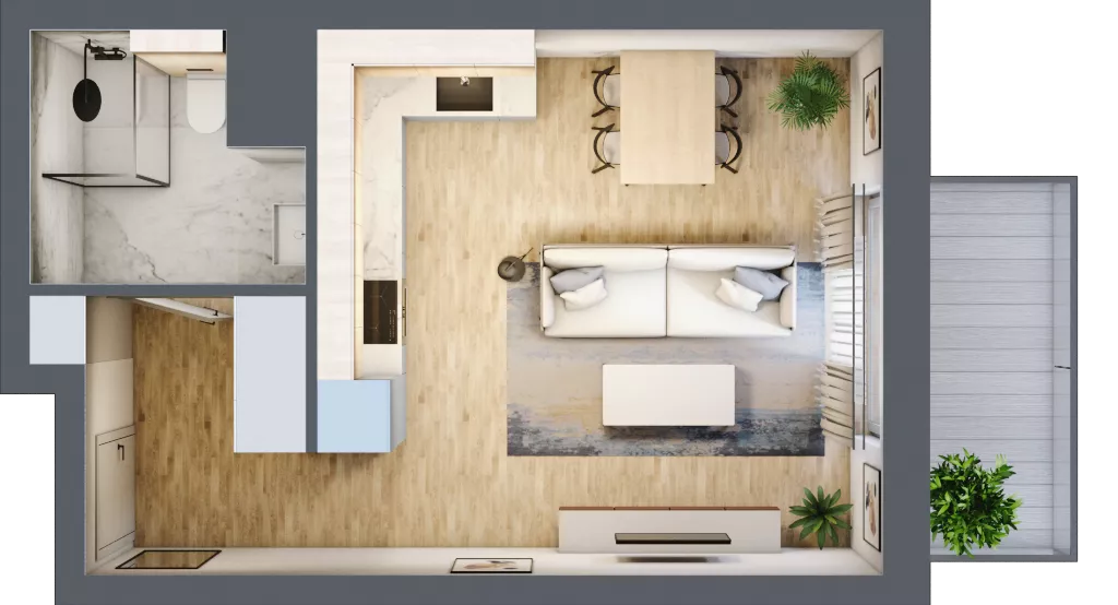 1 pokój, mieszkanie 30,07 m², piętro 1, oferta nr S1.D.1.3, ATAL Idea Swarzędz II, Swarzędz, ul. Tabaki