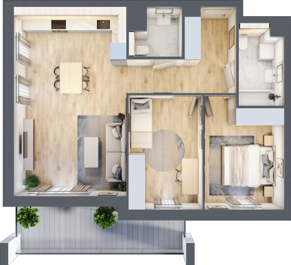 3 pokoje, mieszkanie 66,69 m², piętro 1, oferta nr S1.B.1.2, ATAL Idea Swarzędz II, Swarzędz, ul. Tabaki