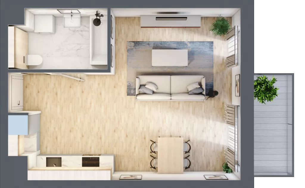 1 pokój, mieszkanie 35,93 m², piętro 2, oferta nr S1.D.2.2, ATAL Idea Swarzędz II, Swarzędz, ul. Tabaki