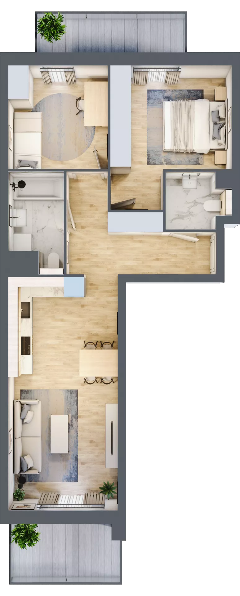 3 pokoje, mieszkanie 61,86 m², piętro 2, oferta nr S1.C.2.1, ATAL Idea Swarzędz II, Swarzędz, ul. Tabaki