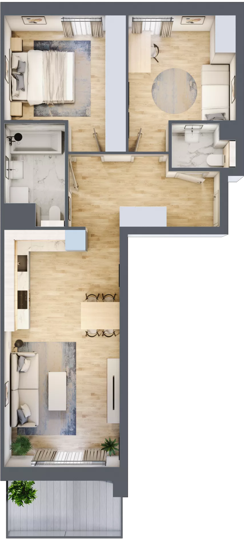 3 pokoje, mieszkanie 63,40 m², piętro 2, oferta nr S1.D.2.6, ATAL Idea Swarzędz II, Swarzędz, ul. Tabaki