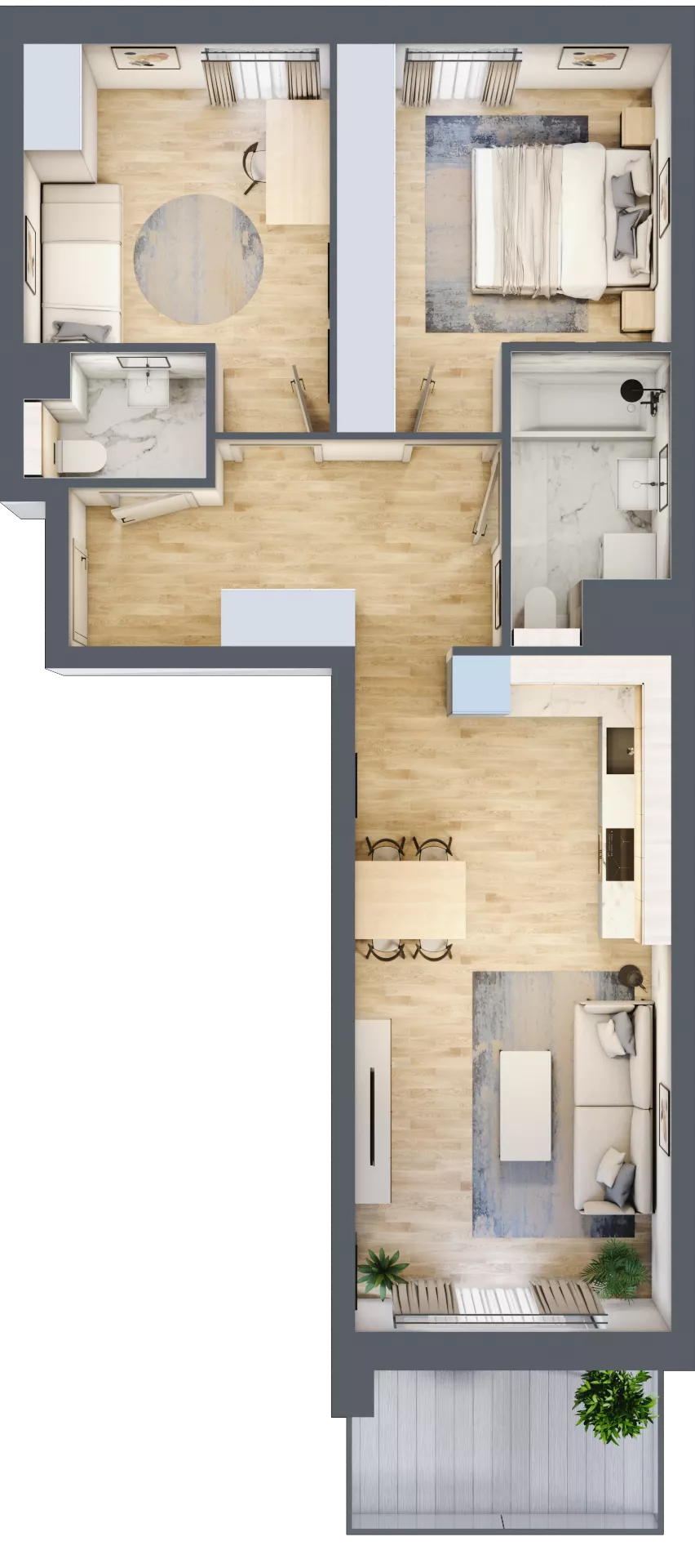 3 pokoje, mieszkanie 61,90 m², piętro 3, oferta nr S1.B.3.4, ATAL Idea Swarzędz II, Swarzędz, ul. Tabaki
