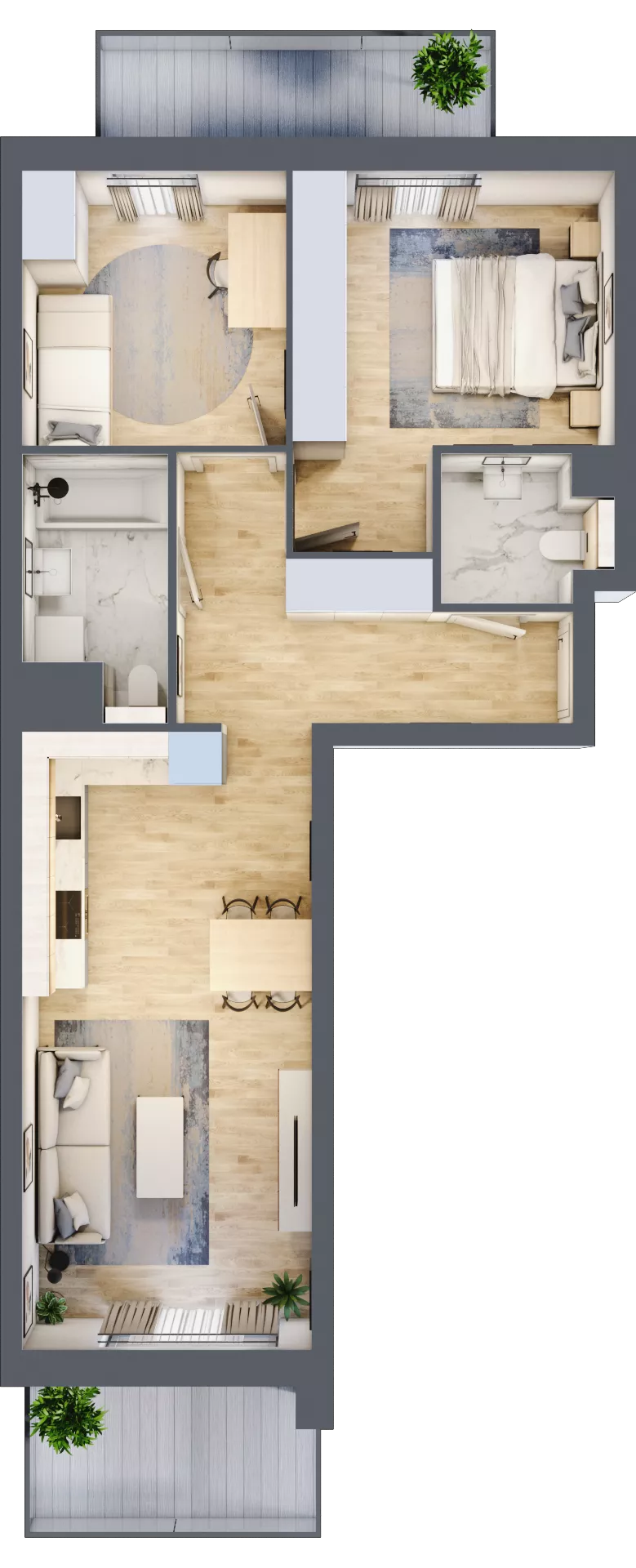 3 pokoje, mieszkanie 61,84 m², piętro 4, oferta nr S1.C.4.1, ATAL Idea Swarzędz II, Swarzędz, ul. Tabaki