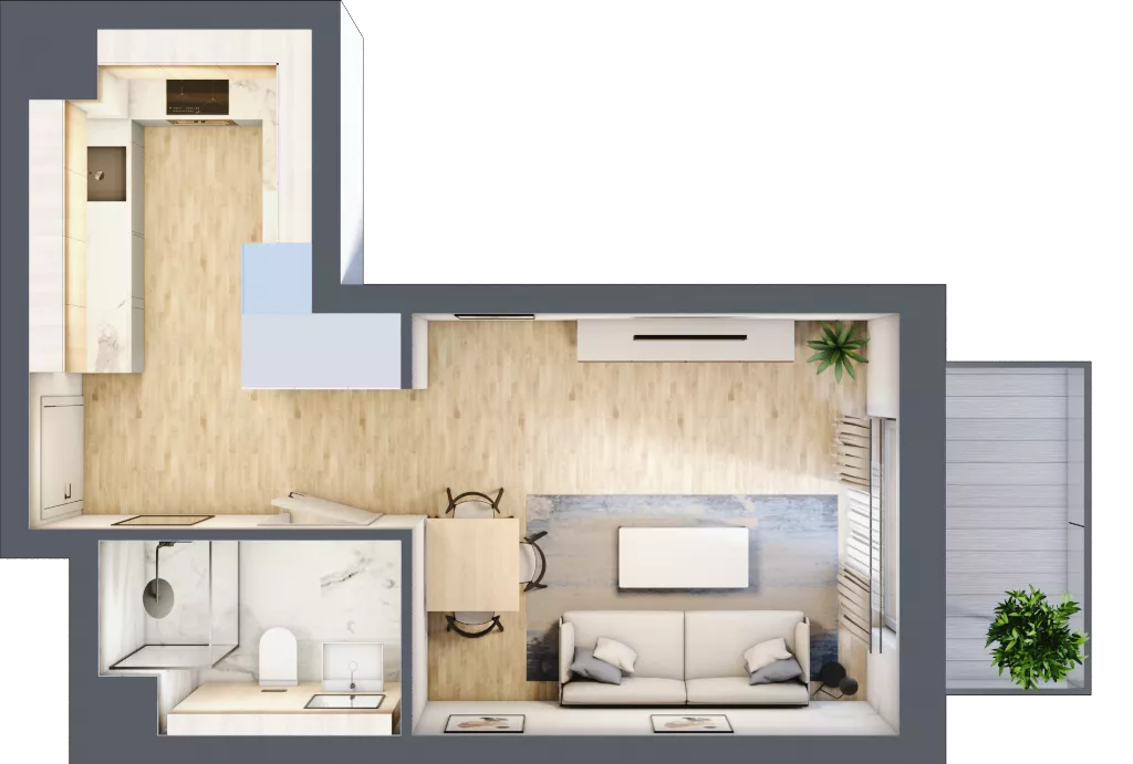 1 pokój, mieszkanie 30,11 m², piętro 5, oferta nr S1.F.5.2, ATAL Idea Swarzędz II, Swarzędz, ul. Tabaki