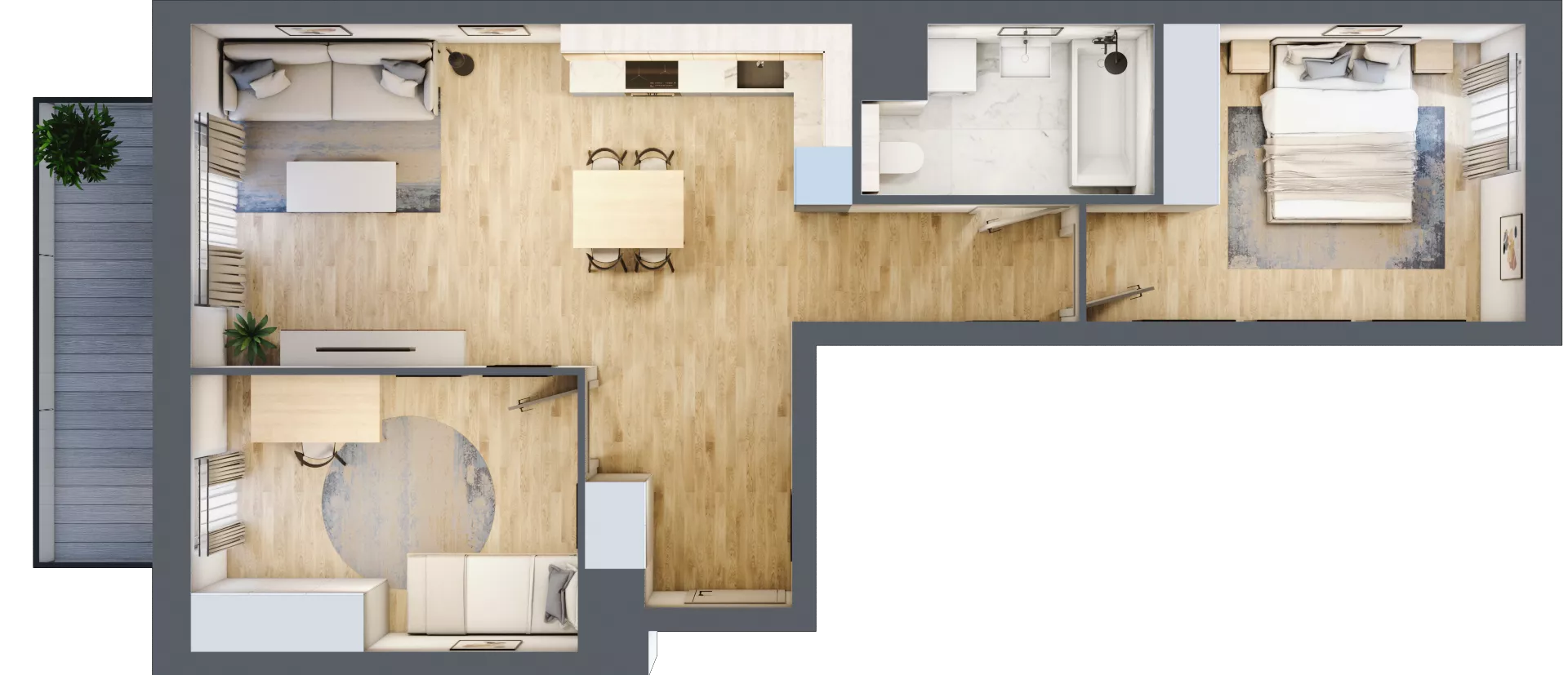 3 pokoje, mieszkanie 61,10 m², piętro 5, oferta nr S1.E.5.1, ATAL Idea Swarzędz II, Swarzędz, ul. Tabaki