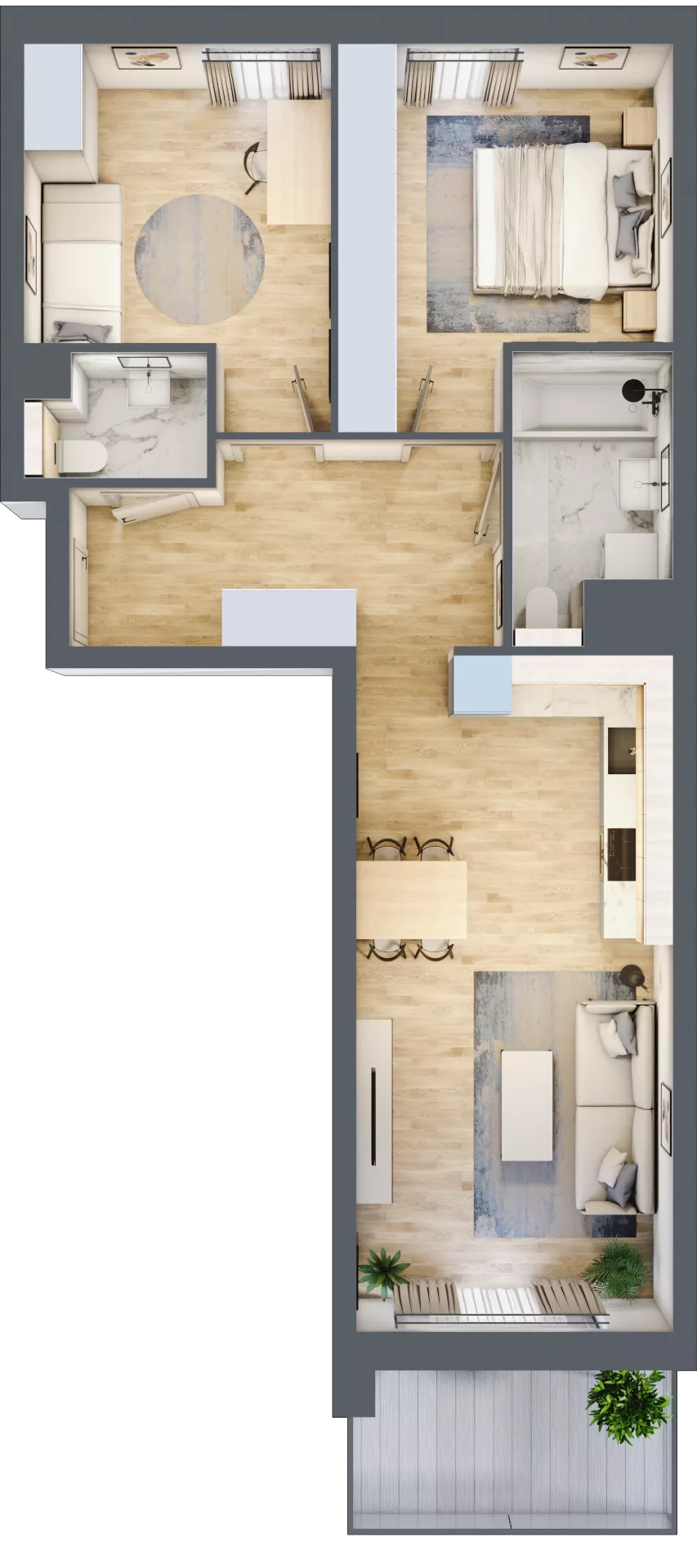 3 pokoje, mieszkanie 61,92 m², piętro 5, oferta nr S1.B.5.4, ATAL Idea Swarzędz II, Swarzędz, ul. Tabaki