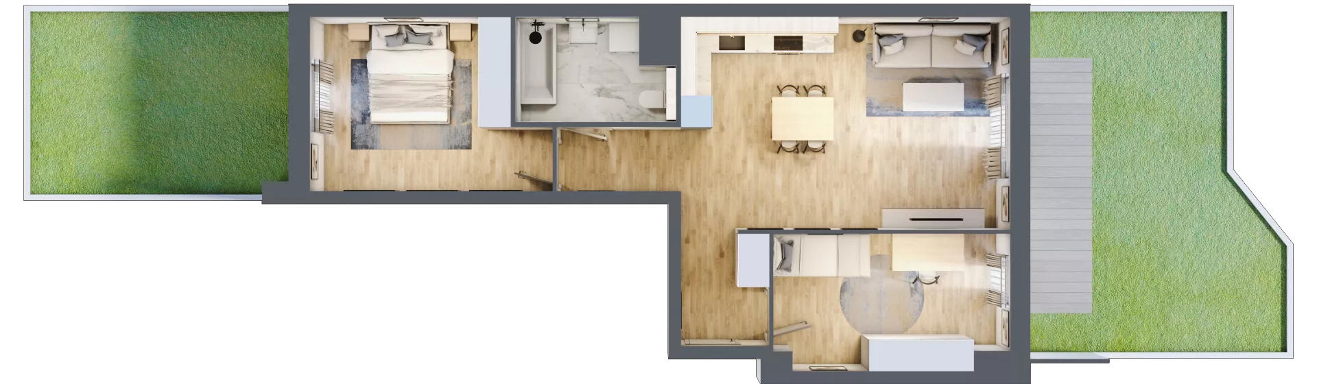 3 pokoje, mieszkanie 62,10 m², parter, oferta nr S2.H.0.1, ATAL Idea Swarzędz II, Swarzędz, ul. Tabaki