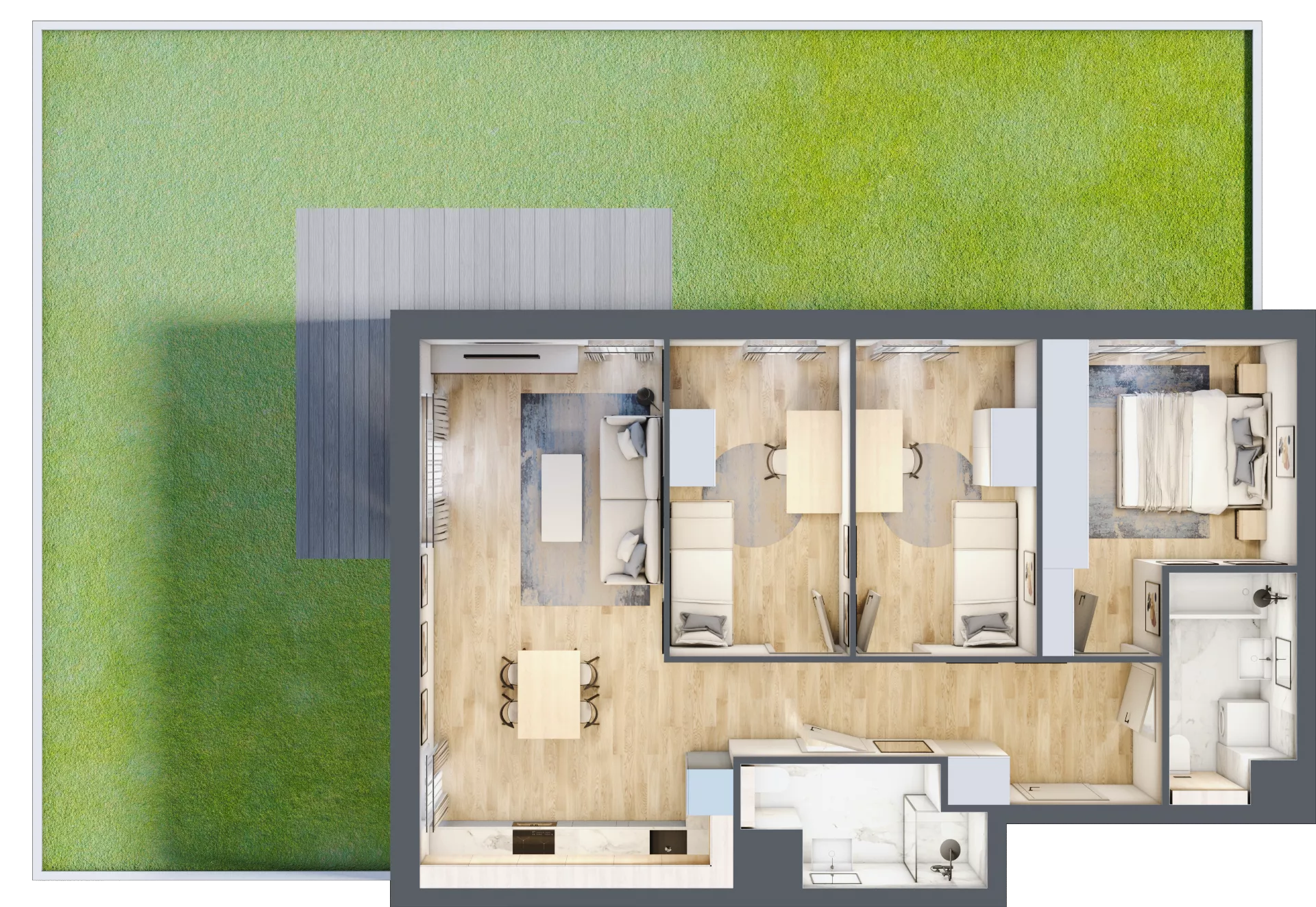 4 pokoje, mieszkanie 73,83 m², parter, oferta nr S2.I.0.2, ATAL Idea Swarzędz II, Swarzędz, ul. Tabaki