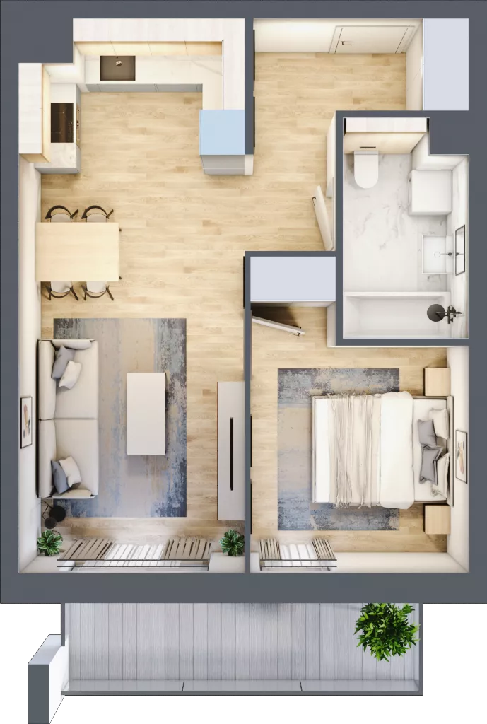 2 pokoje, mieszkanie 42,33 m², piętro 1, oferta nr S2.G.1.2, ATAL Idea Swarzędz II, Swarzędz, ul. Tabaki