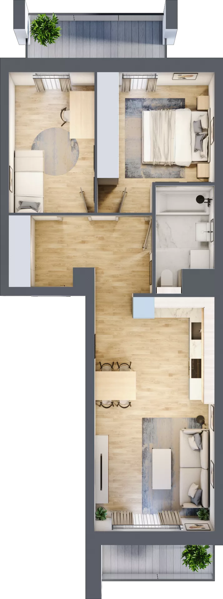 3 pokoje, mieszkanie 56,28 m², piętro 1, oferta nr S2.I.1.1, ATAL Idea Swarzędz II, Swarzędz, ul. Tabaki