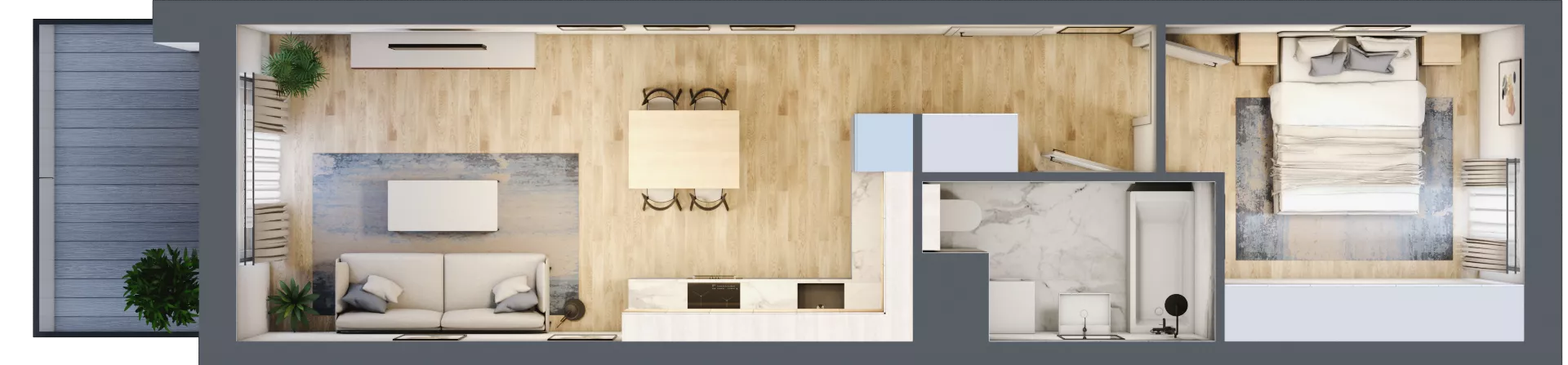 2 pokoje, mieszkanie 42,45 m², piętro 3, oferta nr S2.I.3.4, ATAL Idea Swarzędz II, Swarzędz, ul. Tabaki