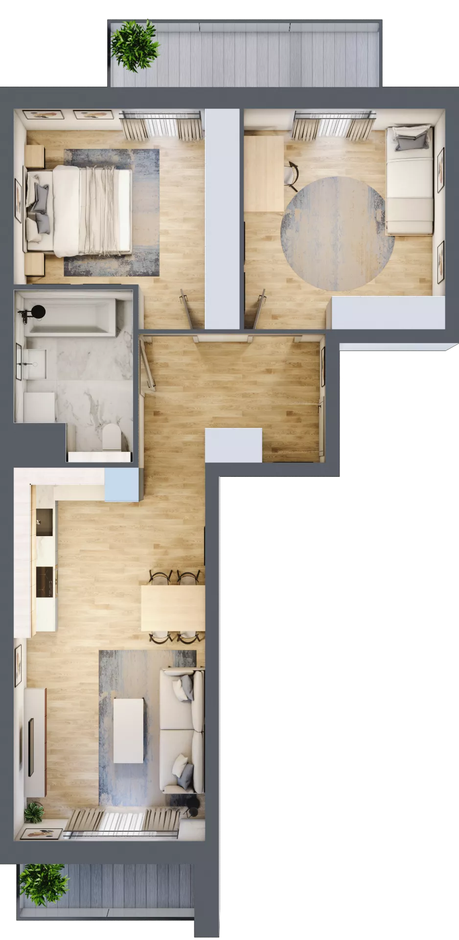 3 pokoje, mieszkanie 63,46 m², piętro 3, oferta nr S2.J.3.1, ATAL Idea Swarzędz II, Swarzędz, ul. Tabaki