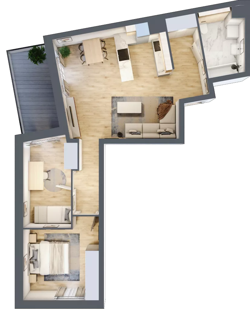 3 pokoje, mieszkanie 64,78 m², piętro 3, oferta nr S2.G.3.1, ATAL Idea Swarzędz II, Swarzędz, ul. Tabaki