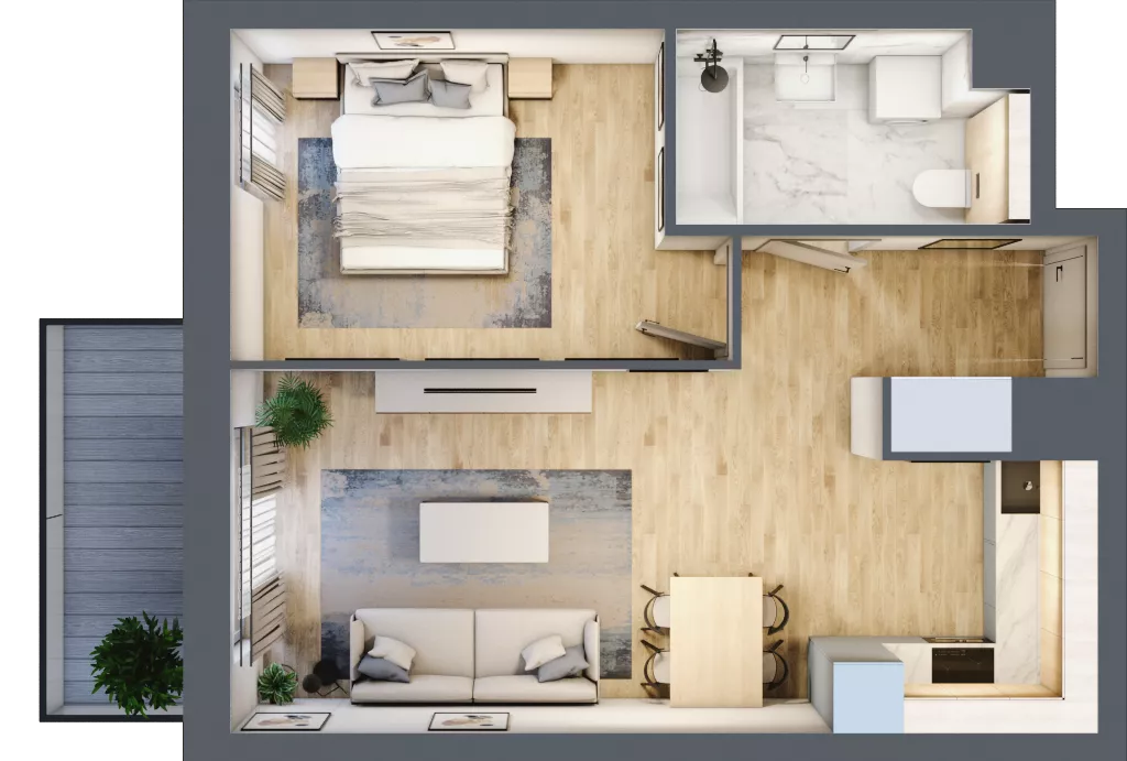 2 pokoje, mieszkanie 41,41 m², piętro 5, oferta nr S2.H.5.3, ATAL Idea Swarzędz II, Swarzędz, ul. Tabaki