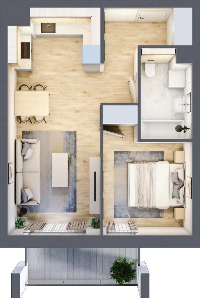2 pokoje, mieszkanie 42,33 m², piętro 5, oferta nr S2.G.5.2, ATAL Idea Swarzędz II, Swarzędz, ul. Tabaki