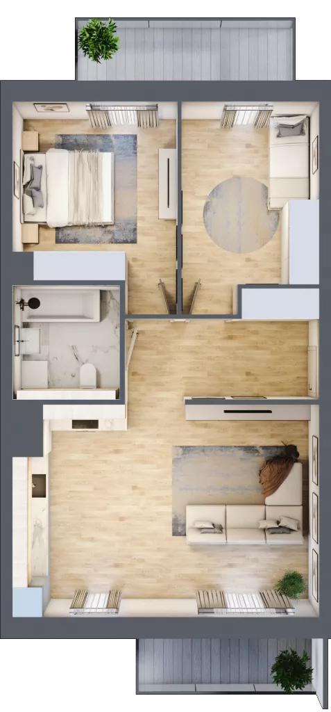 3 pokoje, mieszkanie 64,02 m², piętro 3, oferta nr 2A.3.14, Nowa Francuska IIA, Katowice, Osiedle Paderewskiego-Muchowiec, Muchowiec, ul. Szybowcowa