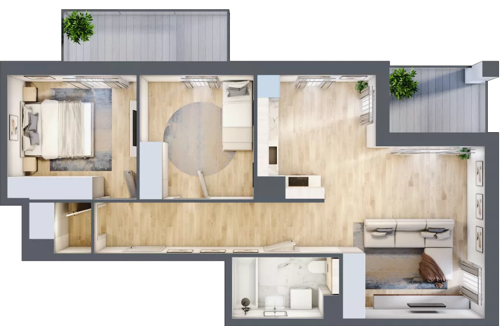 3 pokoje, mieszkanie 63,02 m², piętro 4, oferta nr 2A.4.15, Nowa Francuska IIA, Katowice, Osiedle Paderewskiego-Muchowiec, Muchowiec, ul. Szybowcowa