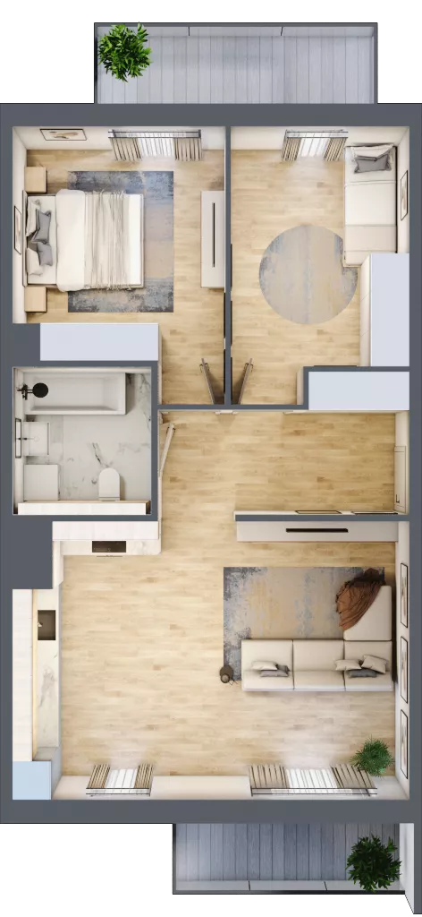 3 pokoje, mieszkanie 64,77 m², piętro 6, oferta nr 2A.6.26, Nowa Francuska IIA, Katowice, Osiedle Paderewskiego-Muchowiec, Muchowiec, ul. Szybowcowa