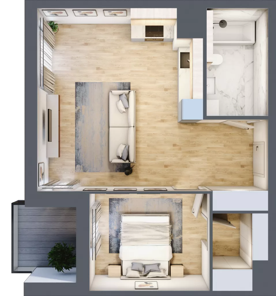 2 pokoje, mieszkanie 48,72 m², piętro 7, oferta nr 2C.7.129, Nowa Francuska IIA, Katowice, Osiedle Paderewskiego-Muchowiec, Muchowiec, ul. Szybowcowa