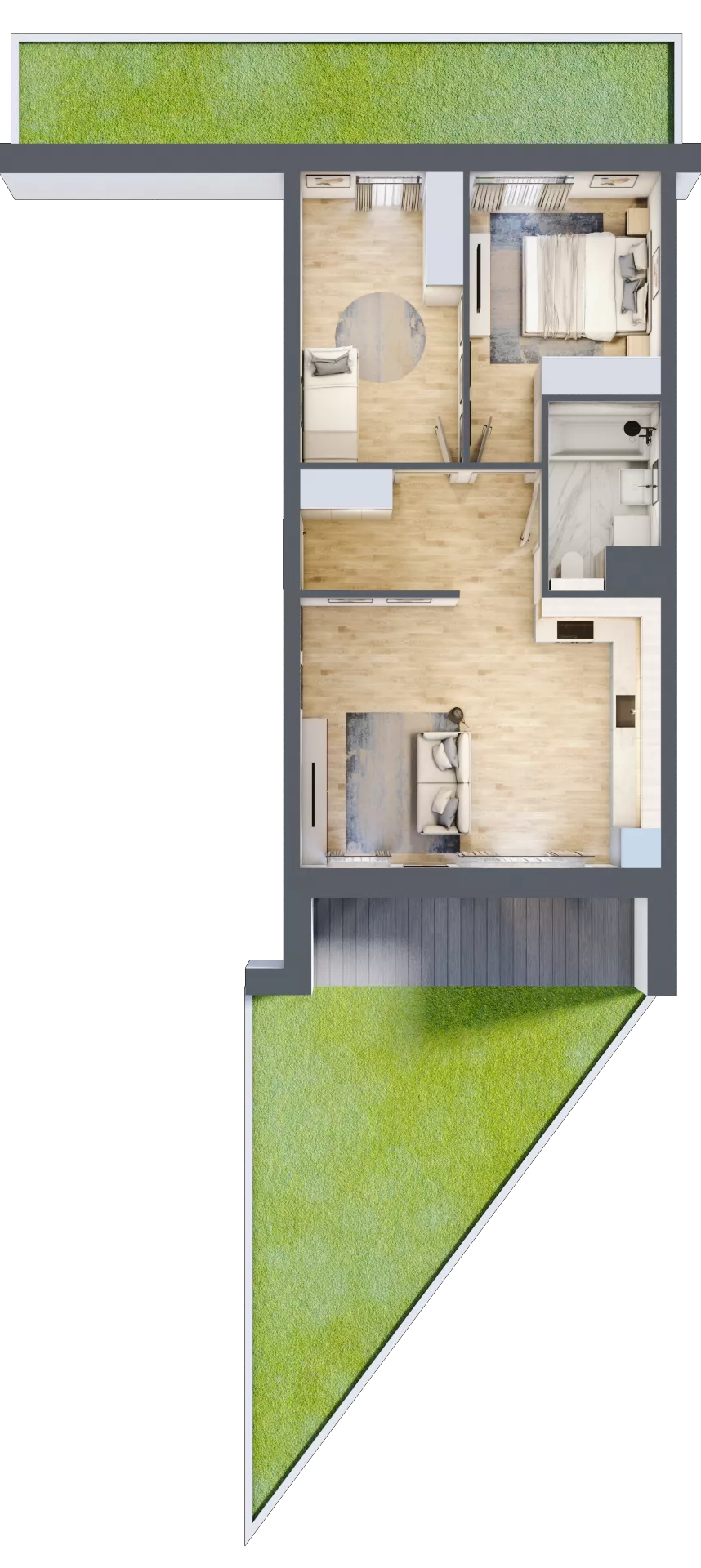 3 pokoje, mieszkanie 55,83 m², parter, oferta nr 3C.0.124, Nowa Francuska IIA, Katowice, Osiedle Paderewskiego-Muchowiec, Muchowiec, ul. Szybowcowa