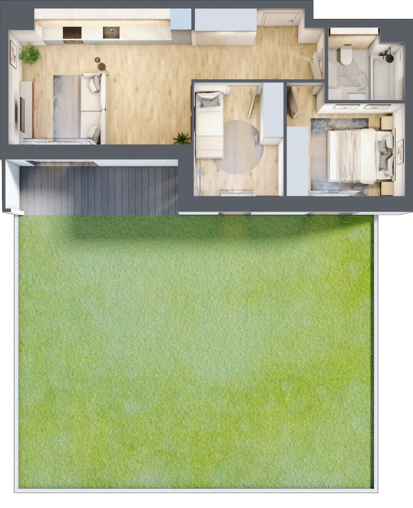 3 pokoje, mieszkanie 50,26 m², parter, oferta nr 3C.0.125, Nowa Francuska IIA, Katowice, Osiedle Paderewskiego-Muchowiec, Muchowiec, ul. Szybowcowa