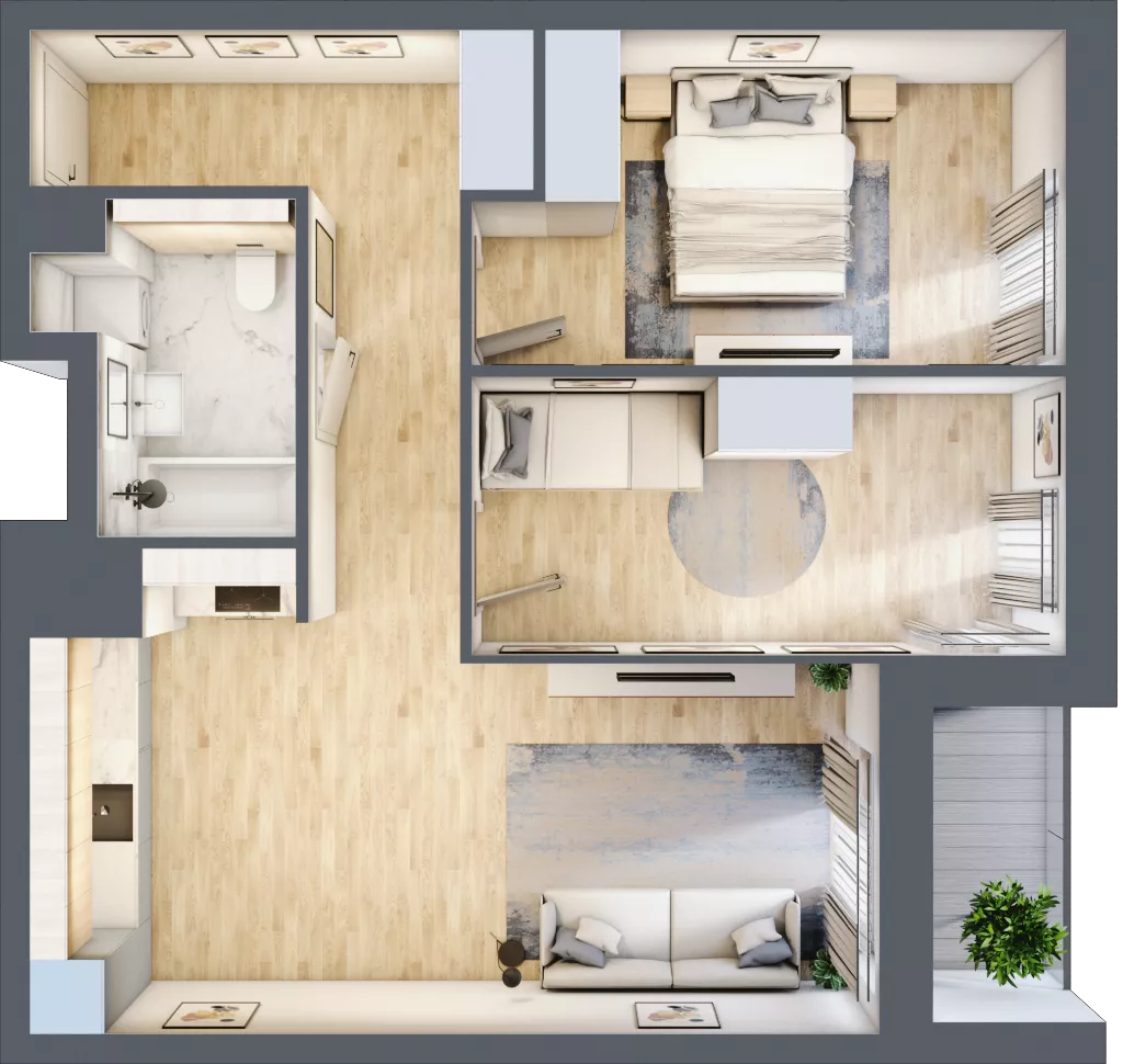 3 pokoje, mieszkanie 61,15 m², piętro 4, oferta nr 3A.4.31, Nowa Francuska IIA, Katowice, Osiedle Paderewskiego-Muchowiec, Muchowiec, ul. Szybowcowa