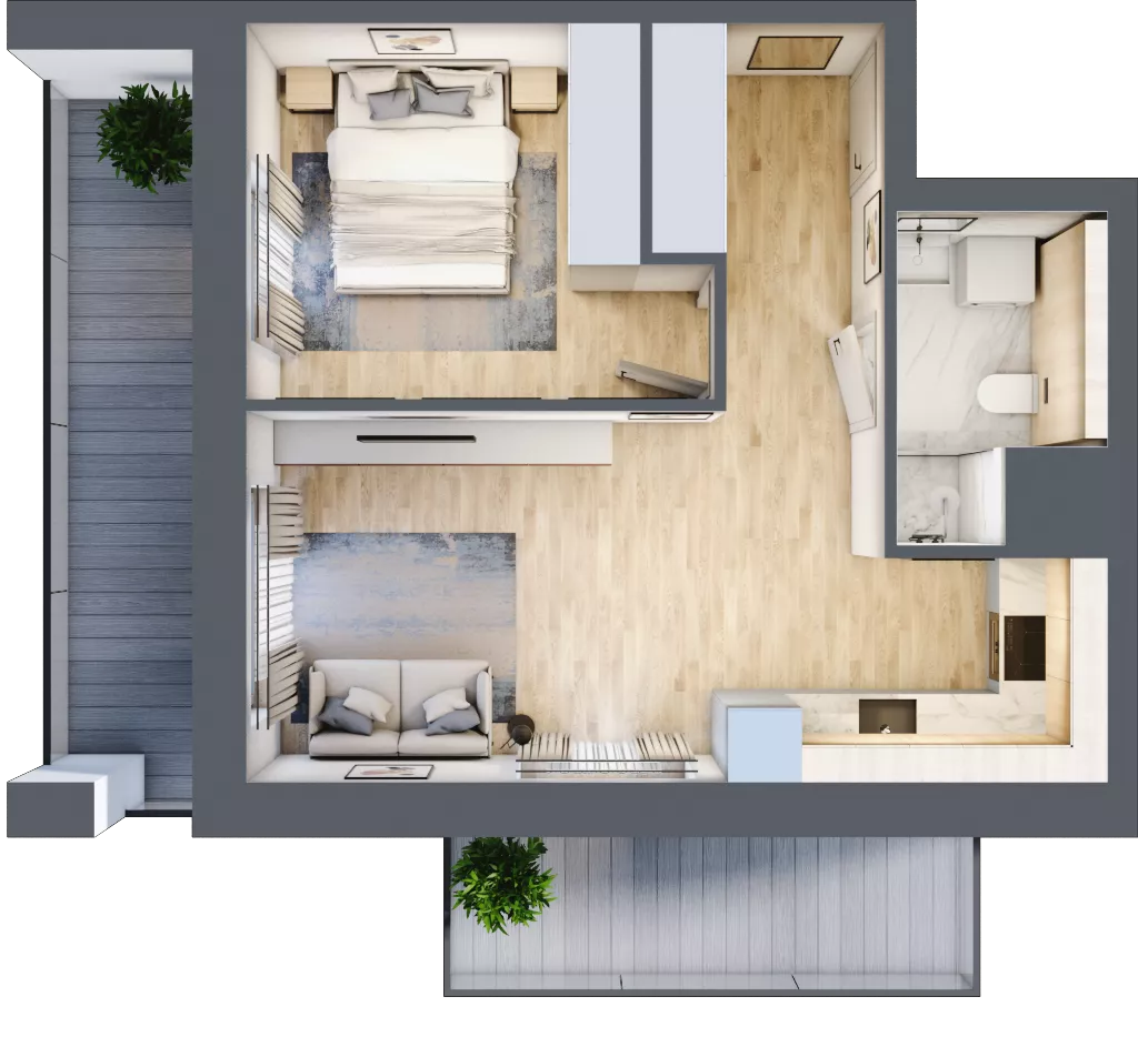 2 pokoje, mieszkanie 38,87 m², piętro 4, oferta nr 3A.4.33, Nowa Francuska IIA, Katowice, Osiedle Paderewskiego-Muchowiec, Muchowiec, ul. Szybowcowa