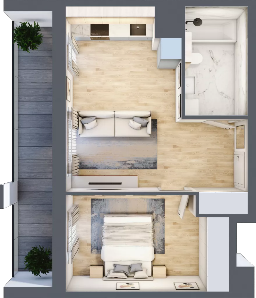 2 pokoje, mieszkanie 39,94 m², piętro 8, oferta nr 3B.8.122, Nowa Francuska IIA, Katowice, Osiedle Paderewskiego-Muchowiec, Muchowiec, ul. Szybowcowa
