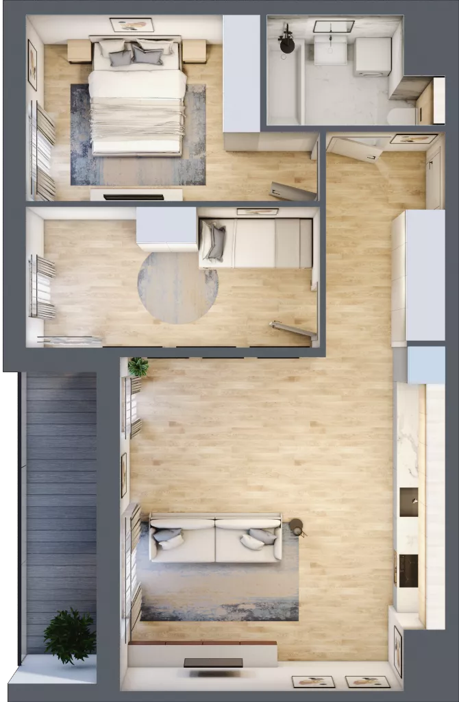 3 pokoje, mieszkanie 61,56 m², piętro 8, oferta nr 3B.8.123, Nowa Francuska IIA, Katowice, Osiedle Paderewskiego-Muchowiec, Muchowiec, ul. Szybowcowa