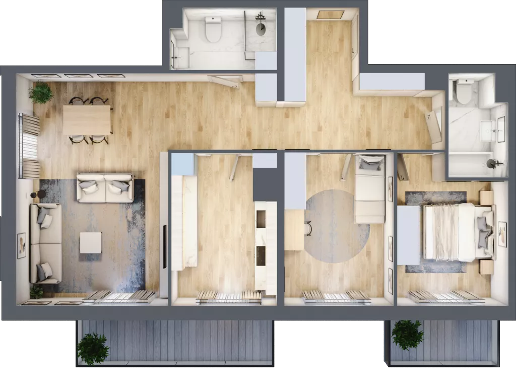 3 pokoje, mieszkanie 89,07 m², piętro 2, oferta nr A1-2-11, Hipoteczna Park, Łódź, Bałuty, ul. Hipoteczna 7