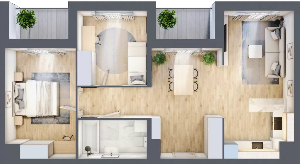3 pokoje, mieszkanie 65,19 m², piętro 1, oferta nr A2-1-173, Hipoteczna Park, Łódź, Bałuty, ul. Hipoteczna 7