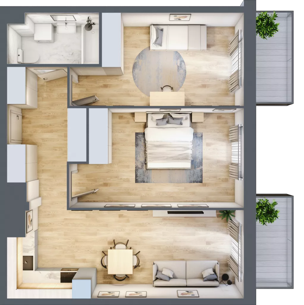 3 pokoje, mieszkanie 66,28 m², piętro 4, oferta nr A2-4-192, Hipoteczna Park, Łódź, Bałuty, ul. Hipoteczna 7
