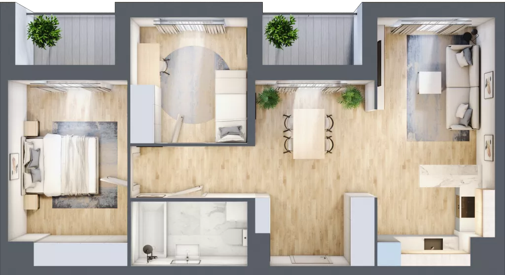 3 pokoje, mieszkanie 65,19 m², piętro 4, oferta nr A2-4-197, Hipoteczna Park, Łódź, Bałuty, ul. Hipoteczna 7