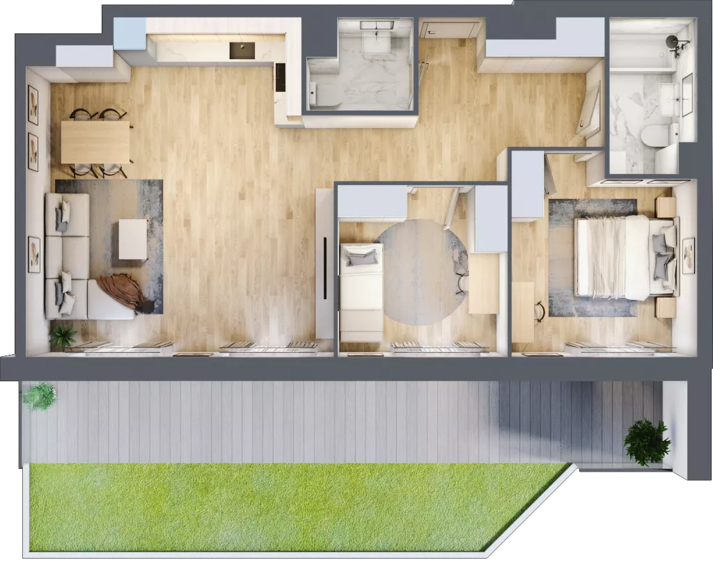 3 pokoje, mieszkanie 76,00 m², parter, oferta nr A3-0-87, Hipoteczna Park, Łódź, Bałuty, ul. Hipoteczna 7
