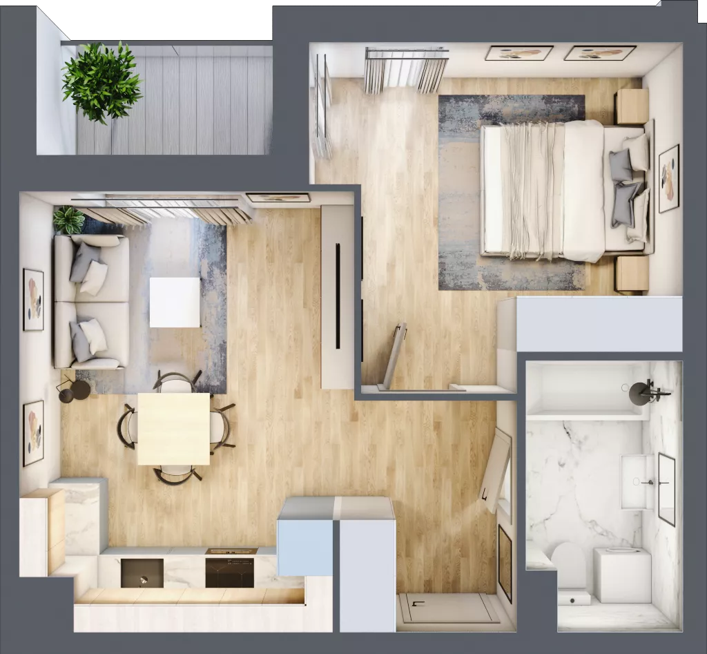 2 pokoje, mieszkanie 38,69 m², piętro 1, oferta nr A3-1-110, Hipoteczna Park, Łódź, Bałuty, ul. Hipoteczna 7