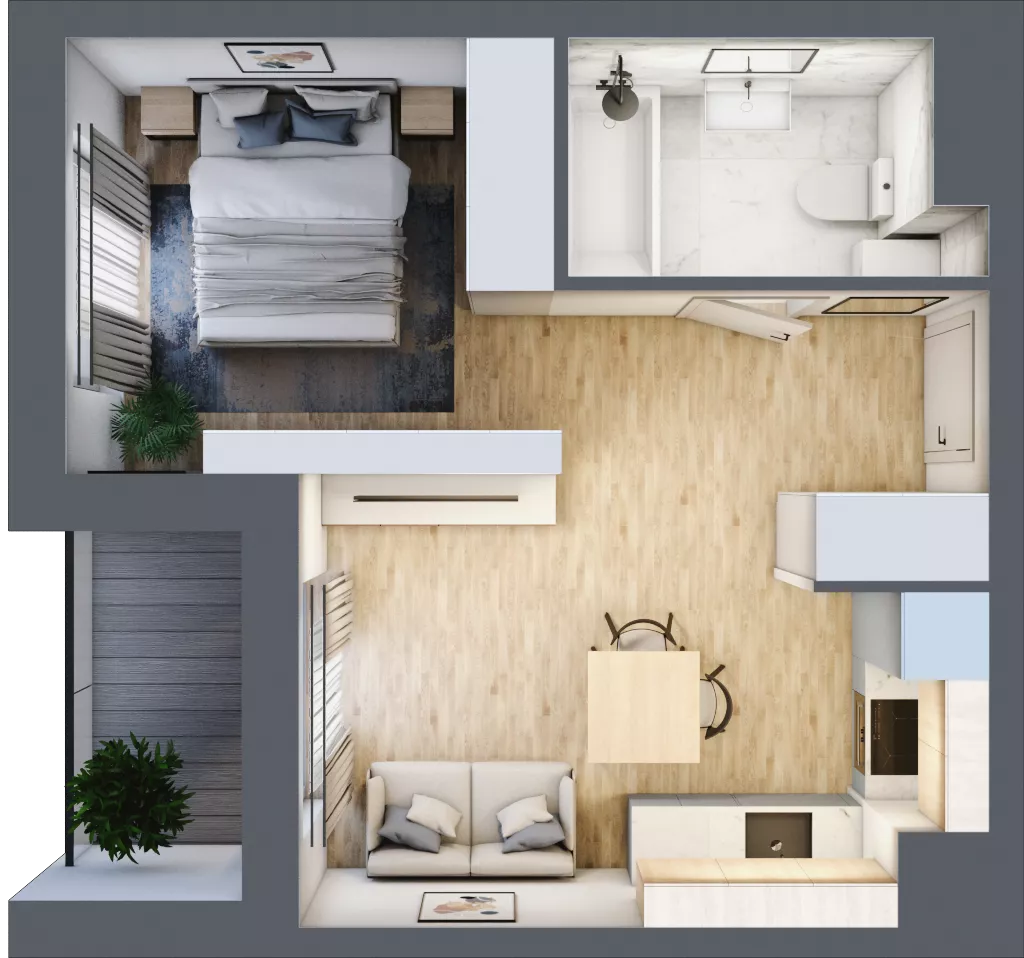 1 pokój, mieszkanie 32,29 m², piętro 1, oferta nr A3-1-143, Hipoteczna Park, Łódź, Bałuty, ul. Hipoteczna 7