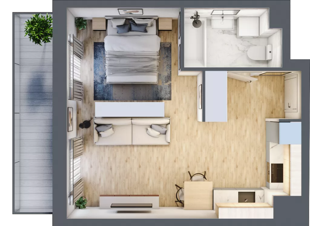 1 pokój, mieszkanie 35,06 m², piętro 1, oferta nr A3-1-90, Hipoteczna Park, Łódź, Bałuty, ul. Hipoteczna 7